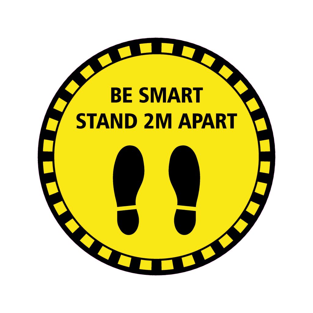 Be Smart Stand 2M Apart Floor Sticker | Covid 19 Social Distancing ...